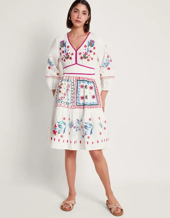 Zinnia Embroidered Dress Ivory Women Monsoon Dresses