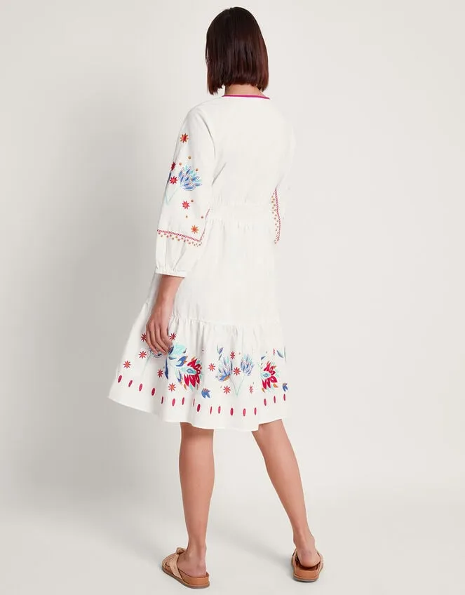 Zinnia Embroidered Dress Ivory Women Monsoon Dresses